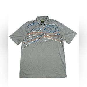 Tasso Elba Gray Polo with Blue and Orange Stripes‎